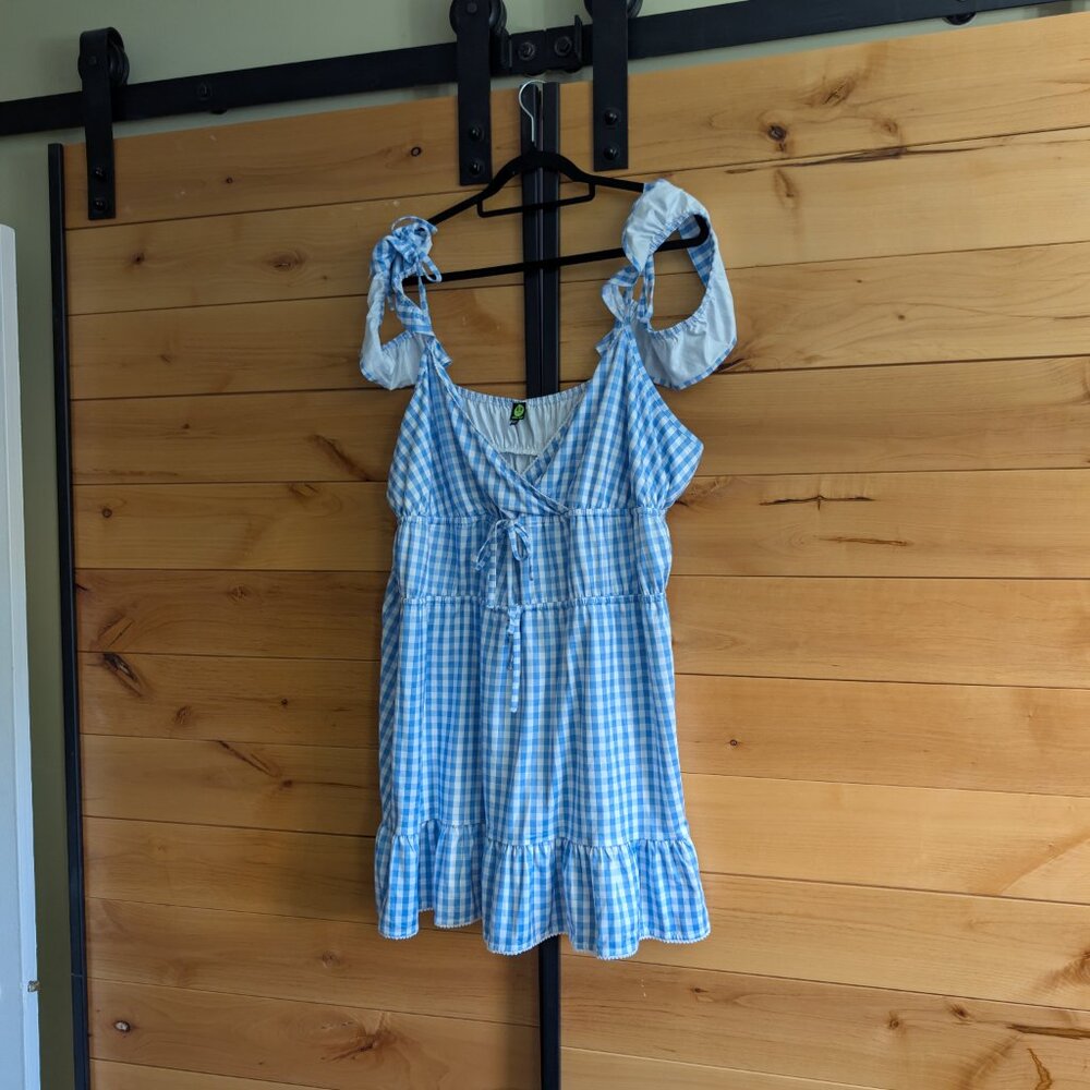 Blue Gingham Mini Dress